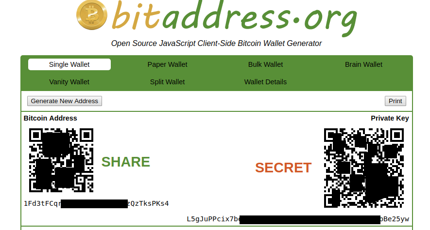 bitcoin address paper wallet